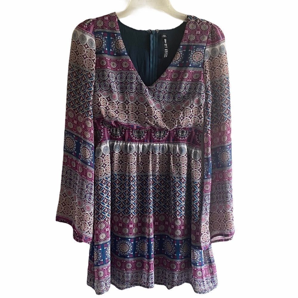 Design Lab Long Sleeve fit and flare Mini Dress